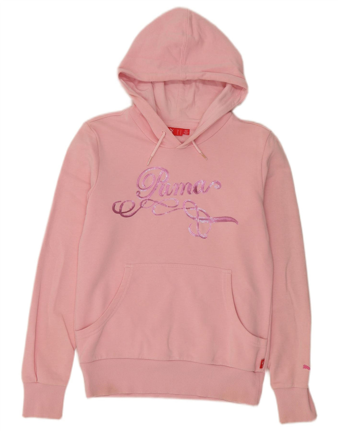 Puma feminino gráfico moletom com capuz UK 12 médio rosa