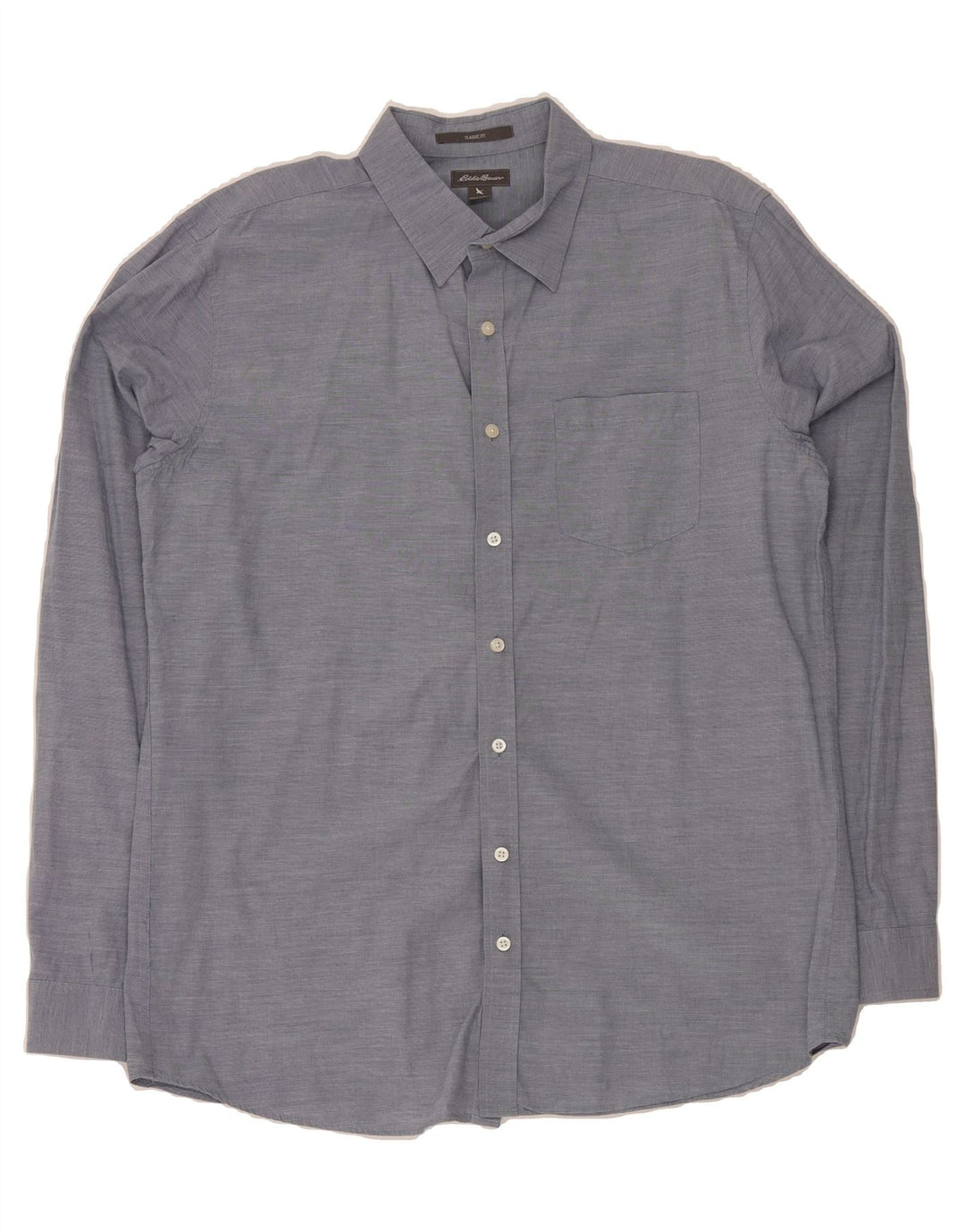 EDDIE BAUER Mens Tall Classic Fit Shirt Large Blue Pinstripe Cotton Vintage Eddie Bauer and Second-Hand Eddie Bauer from Messina Hembry 