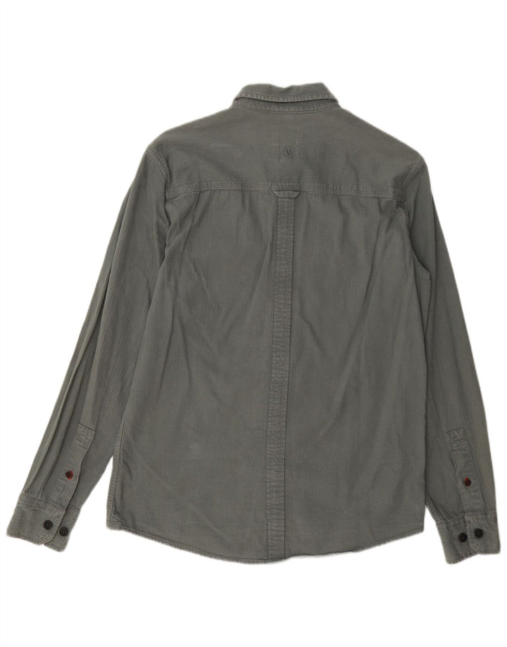 Camisa masculina Fat Face pequena algodão cinza