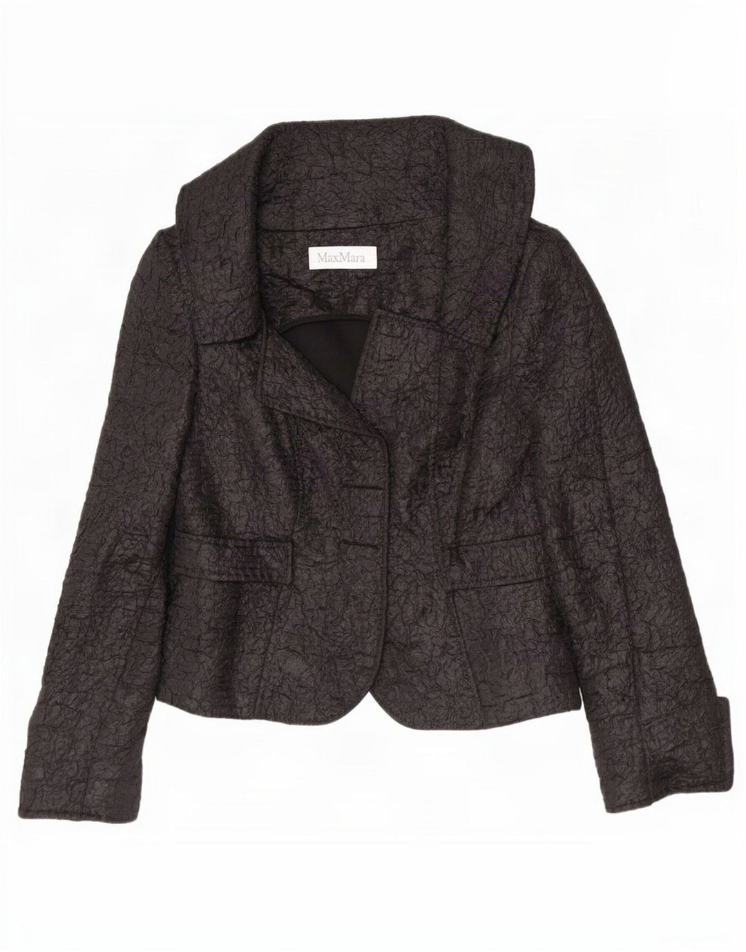 Jaqueta blazer aberta feminina Max Mara UK 12 poliéster preto médio