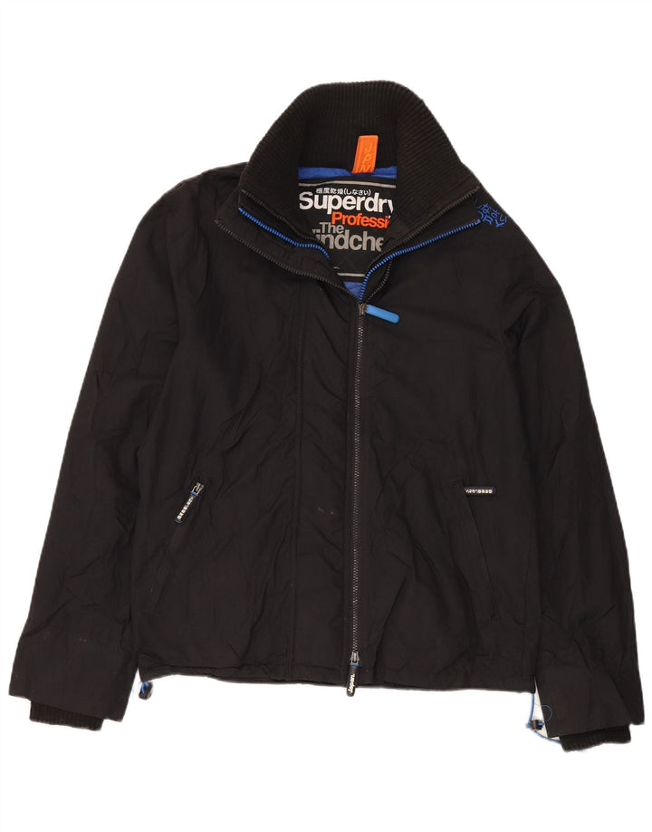 Jaqueta corta-vento masculina Superdry The Windcheater médio preto nylon