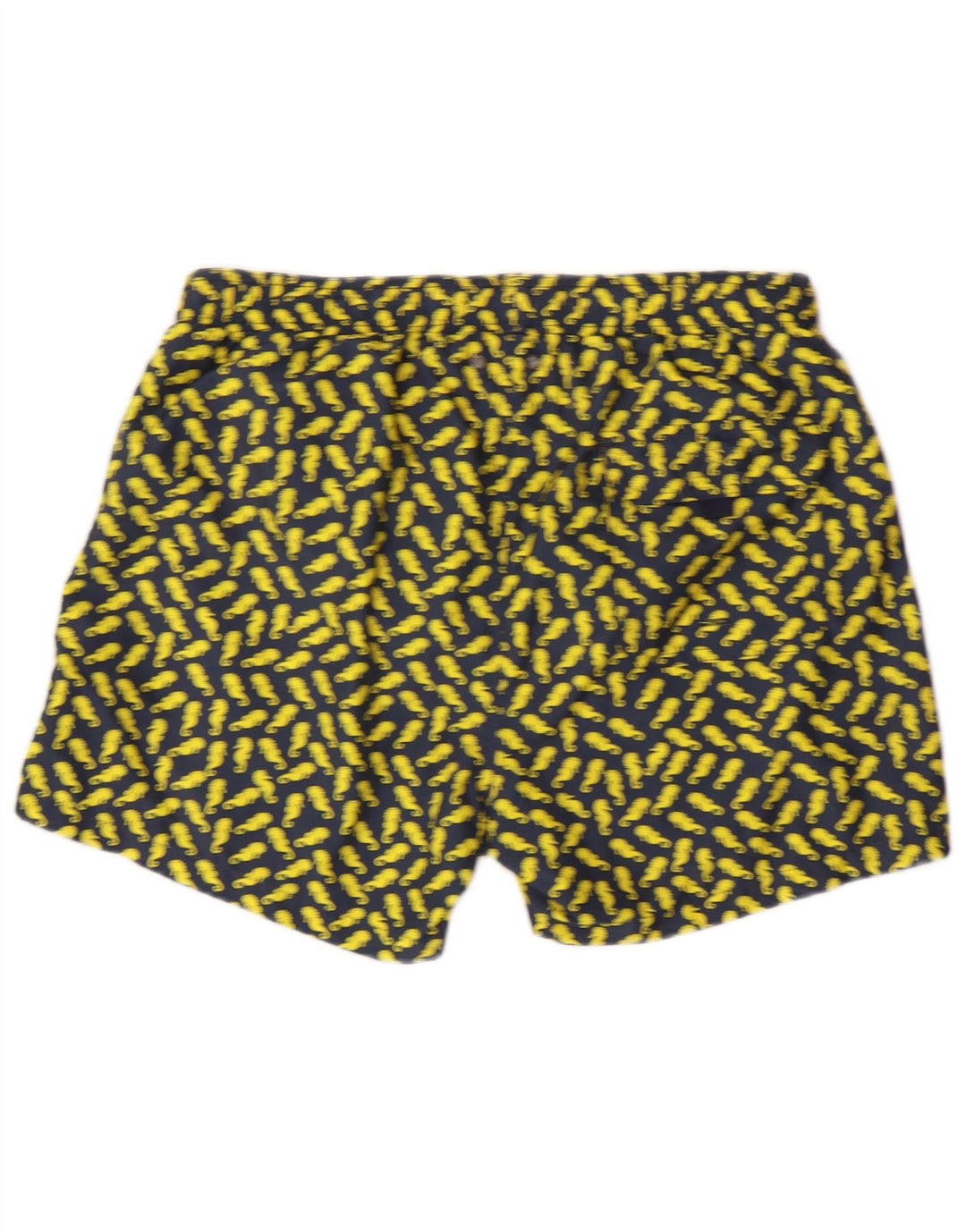 Shorts de natação masculino Gutteridge com padrão abstrato grande poliéster azul marinho