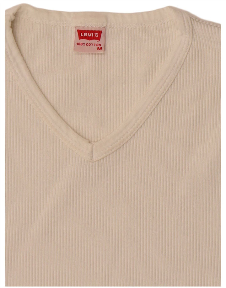Camiseta feminina Levi's UK 12 algodão branco médio