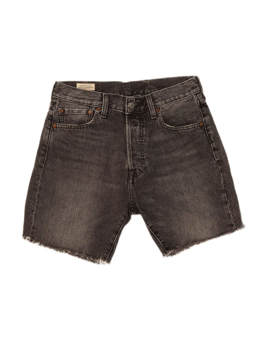 Shorts jeans feminino 501 da LEVI'S W29 algodão cinza médio