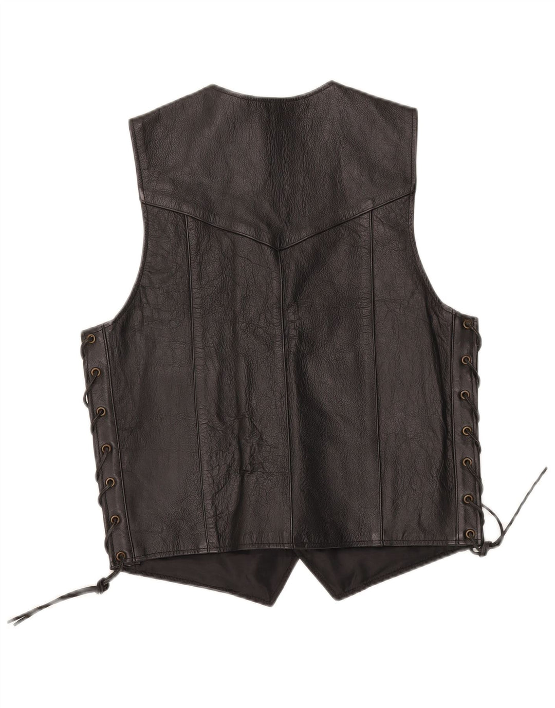 Colete masculino JTS de couro para motociclista pequeno preto