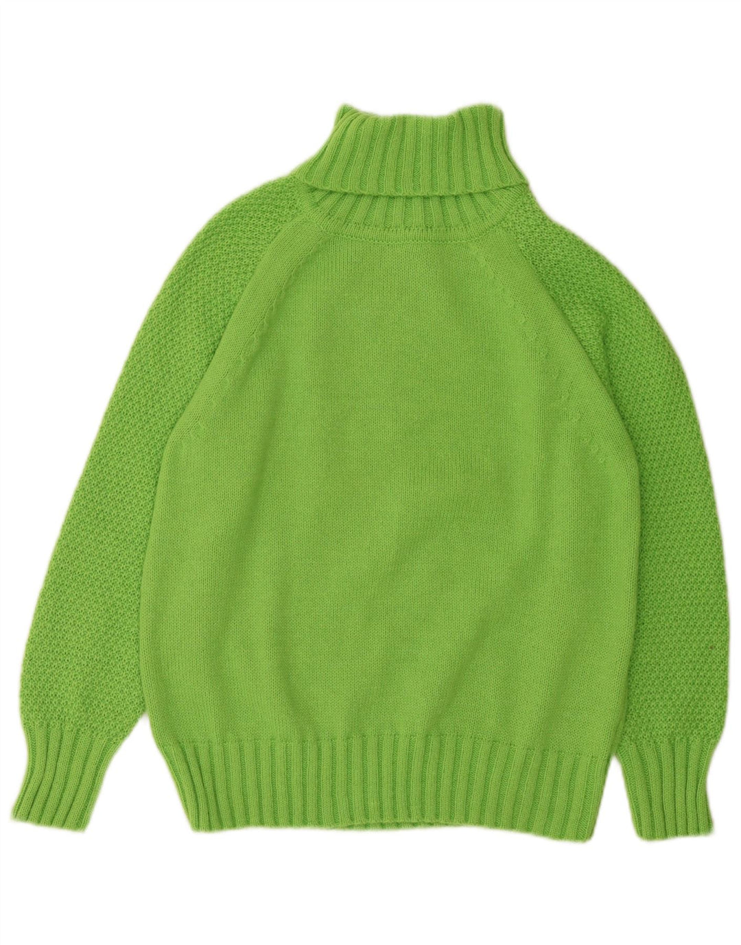 Suéter feminino vintage com gola alta e gola alta Reino Unido 10 pequeno verde