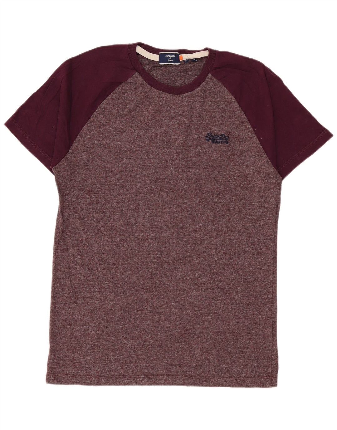 Camiseta masculina Superdry Top médio algodão manchado Borgonha