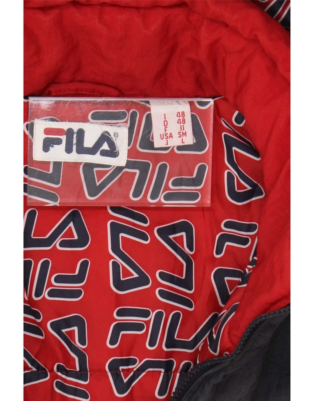 Jaqueta corta-vento masculina Fila com capuz IT 48 médio azul marinho Colourblock