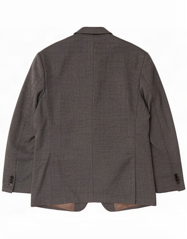 Wellington Mens 3 Button Blazer Jacket UK 46 3XL Lã Cinza