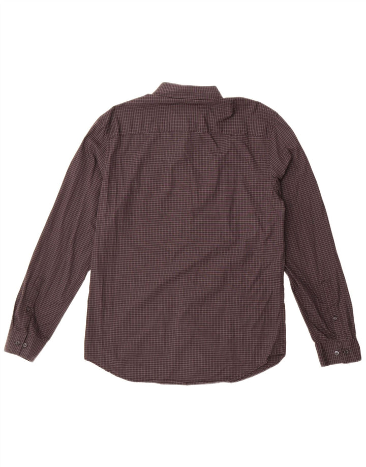 Camisa masculina Calvin Klein Slim Fit cinza médio xadrez algodão