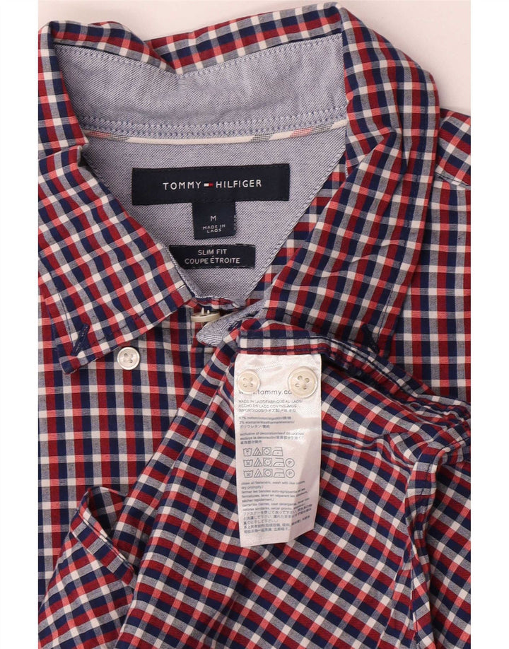 Camisa masculina Tommy Hilfiger Slim Fit média de algodão xadrez multicolorido