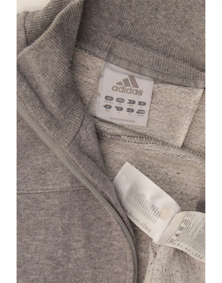 ADIDAS Mens Tracksuit Top Jacket UK 40/42 Médio Cinza Flecked Algodão
