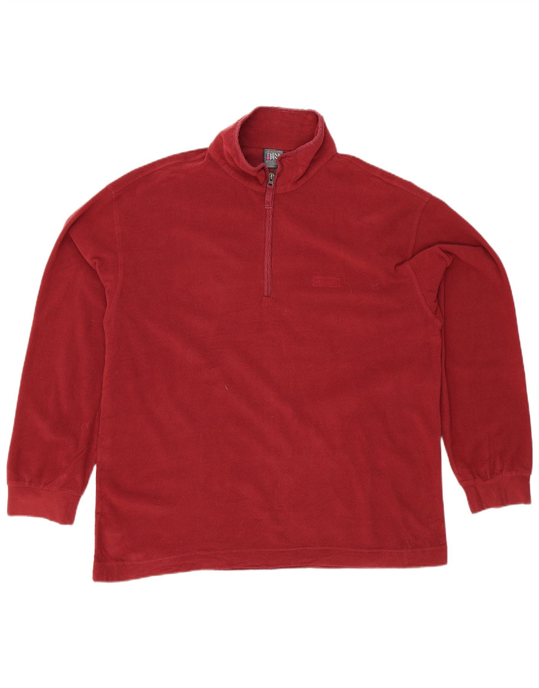 THINK PINK Suéter masculino de lã com zíper e gola média Borgonha
