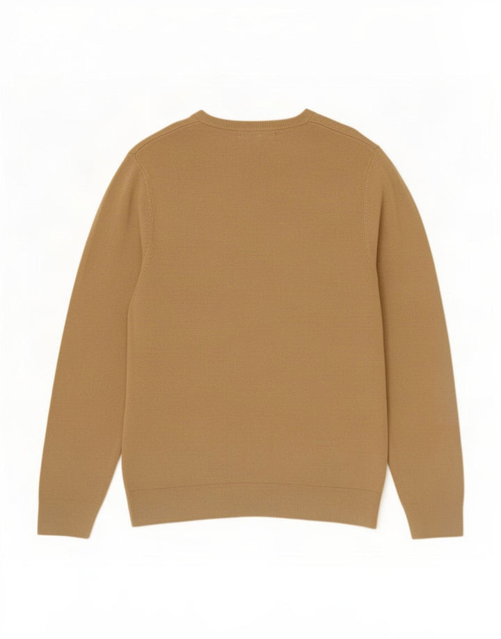 Suéter masculino Marks & Spencer com decote em V, acrílico bege médio