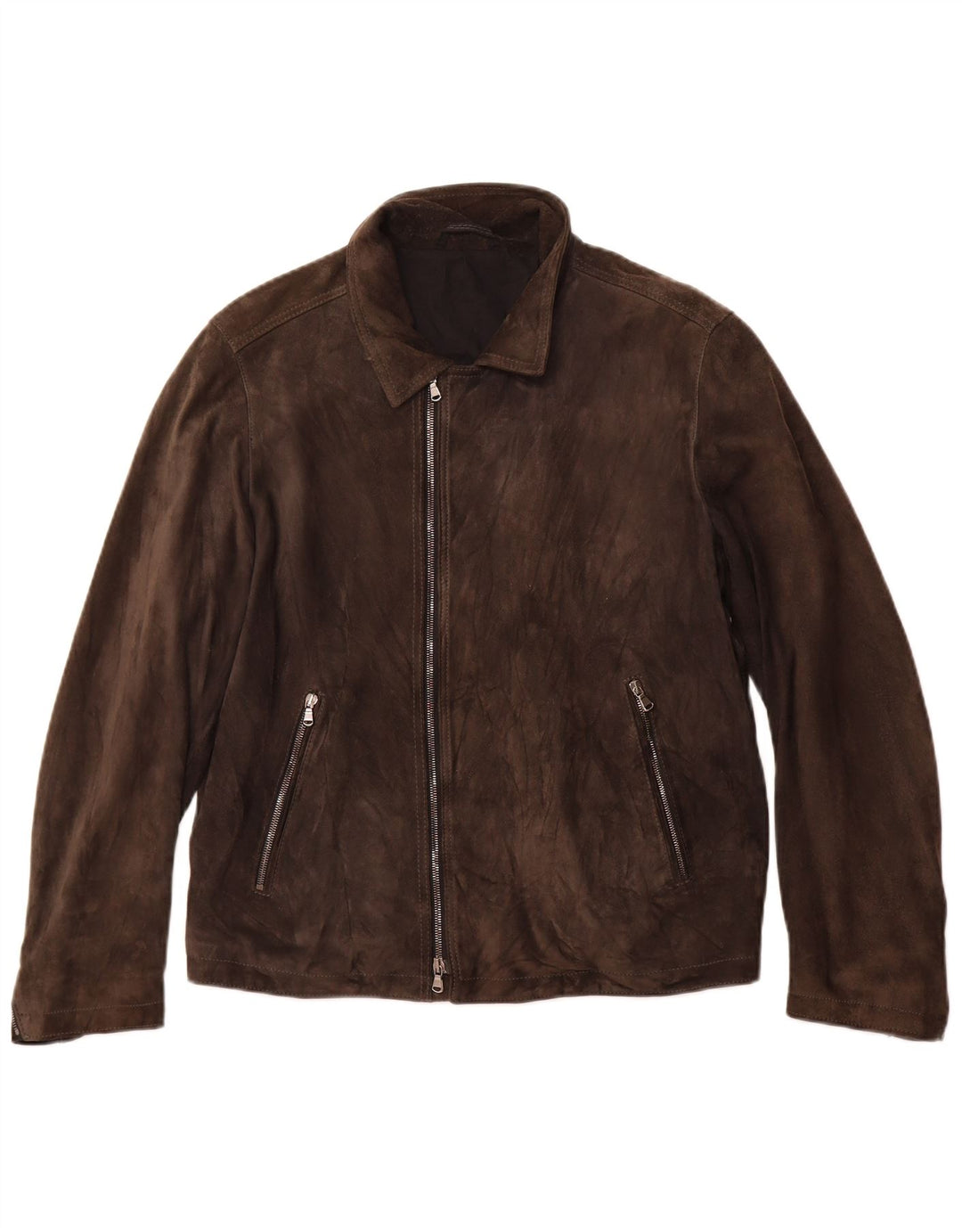 Jaqueta feminina vintage de camurça Reino Unido 12 couro marrom médio