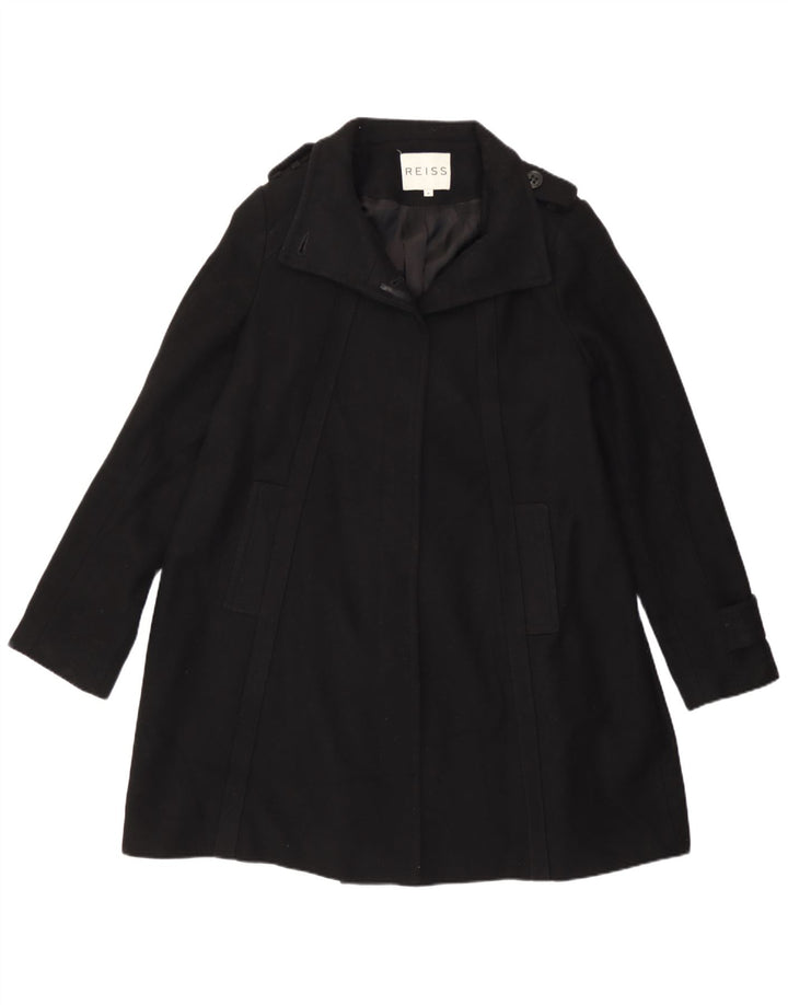 Sobretudo militar feminino Reiss UK 12 lã preta média