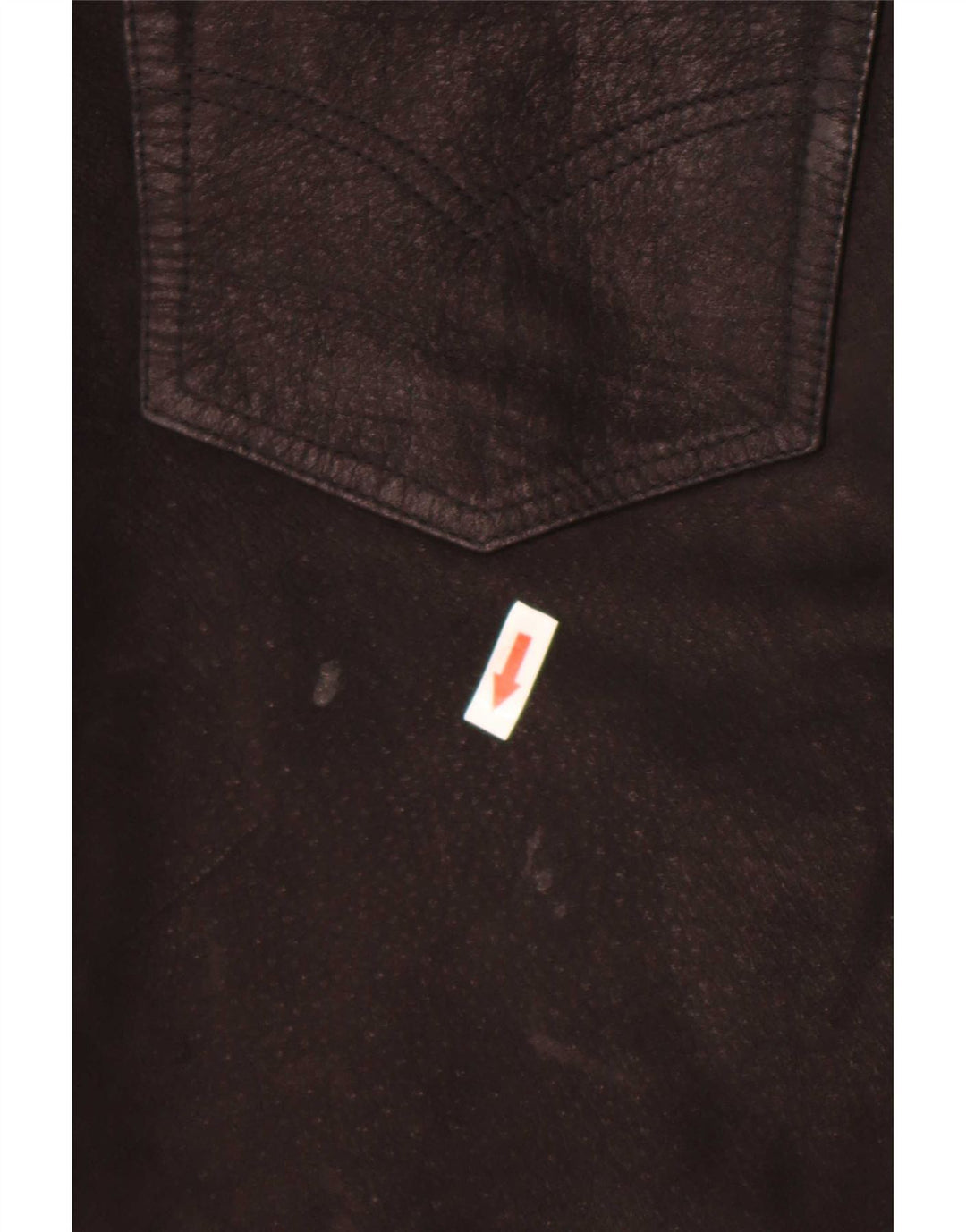 Calças de couro retas masculinas vintage W30 L32 pretas