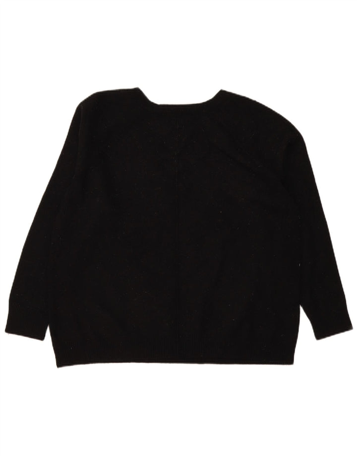 Suéter feminino Gap com decote em V Reino Unido 16 grande nylon preto