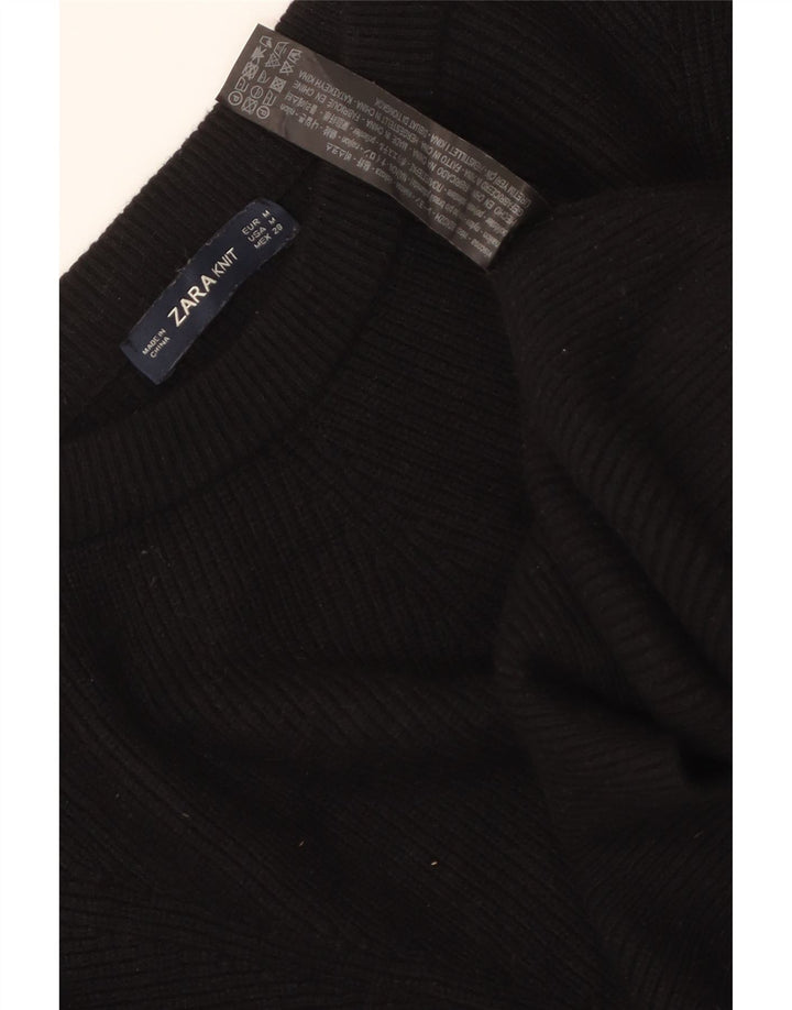 ZARA Suéter feminino superdimensionado com gola canoa Reino Unido 14 médio preto