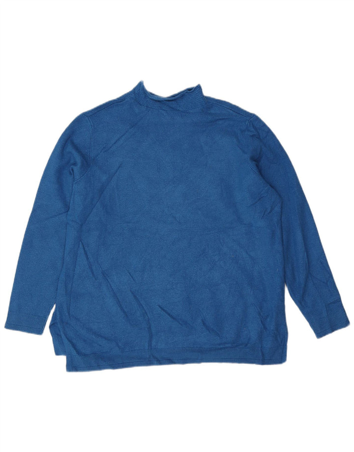 Suéter feminino Marks & Spencer com gola tartaruga Reino Unido 16 grande azul