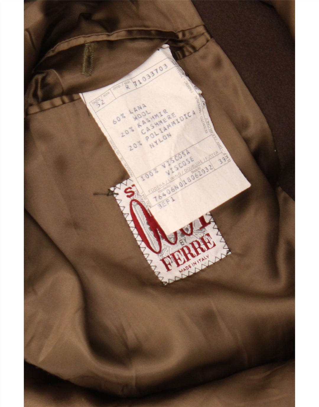 Sobretudo feminino Ferre IT 52 XL lã marrom