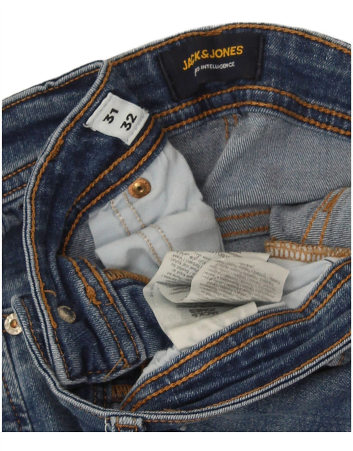 Jack & Jones Masculino GLENN Slim Jeans W31 L32 Azul Algodão