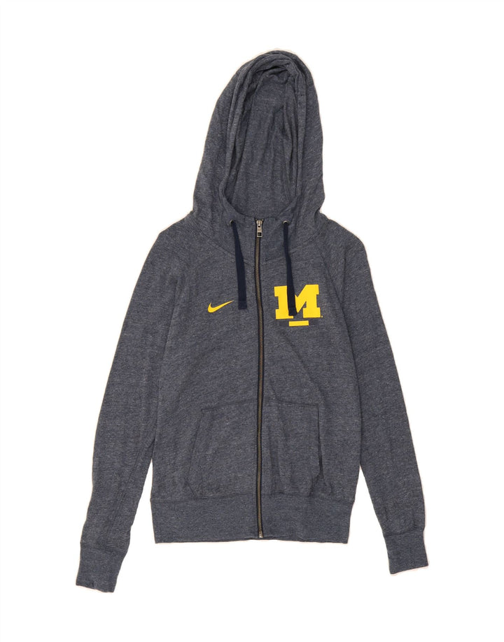 NIKE Womens Zip Hoodie Sweater UK 6 XS Grey Cotton Vintage Nike and Second-Hand Nike from Messina Hembry 
