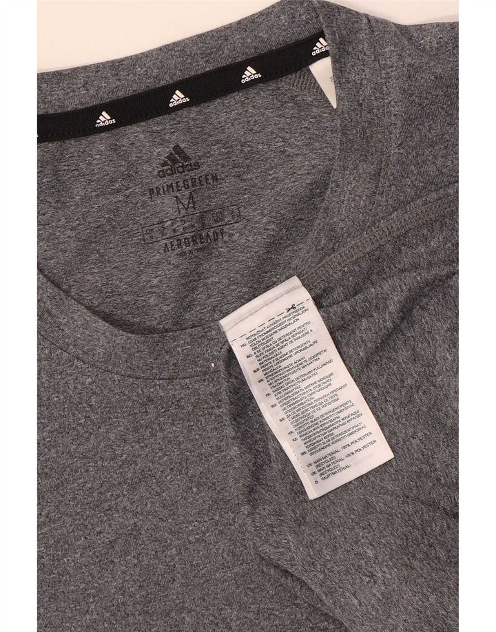 Camiseta masculina Adidas Aeroready Top cinza médio poliéster manchado