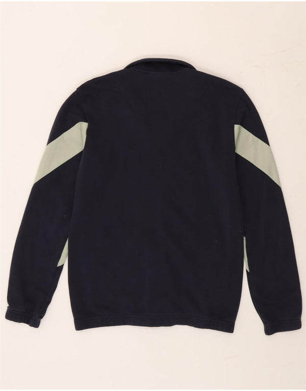 Adidas Mens Treino Top Jaqueta Pequena Azul Marinho Colorblock Algodão