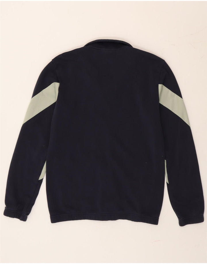 Adidas Mens Treino Top Jaqueta Pequena Azul Marinho Colorblock Algodão