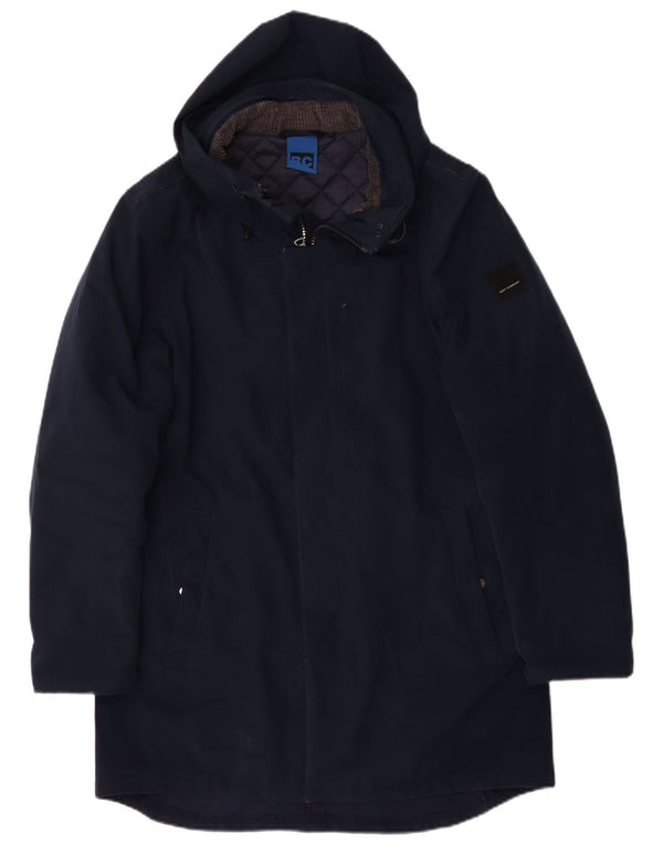 Jaqueta Parka masculina com capuz Best Company Reino Unido 40 grande azul marinho