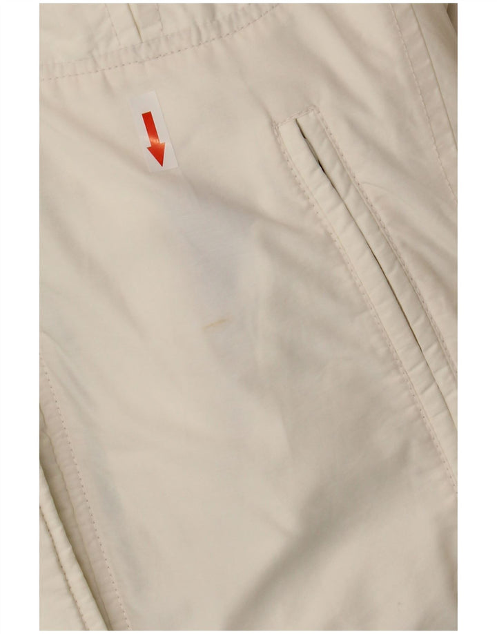 Casaco acolchoado com capuz feminino Playlife Reino Unido 14 algodão branco médio