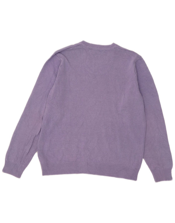 Suéter masculino Marks & Spencer Blue Harbor com decote em V roxo médio