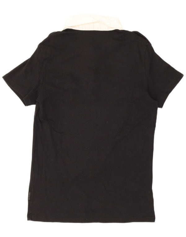Camisa polo militar masculina Sisley médio preto colorblock