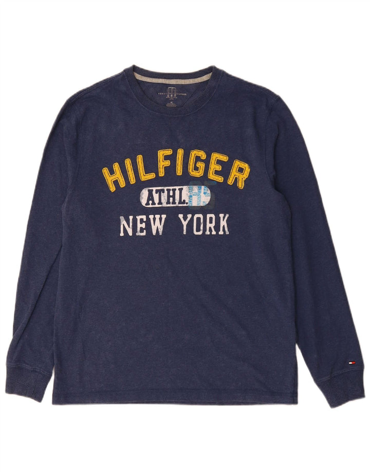 TOMMY HILFIGER Masculino New York Graphic Top manga comprida médio azul marinho