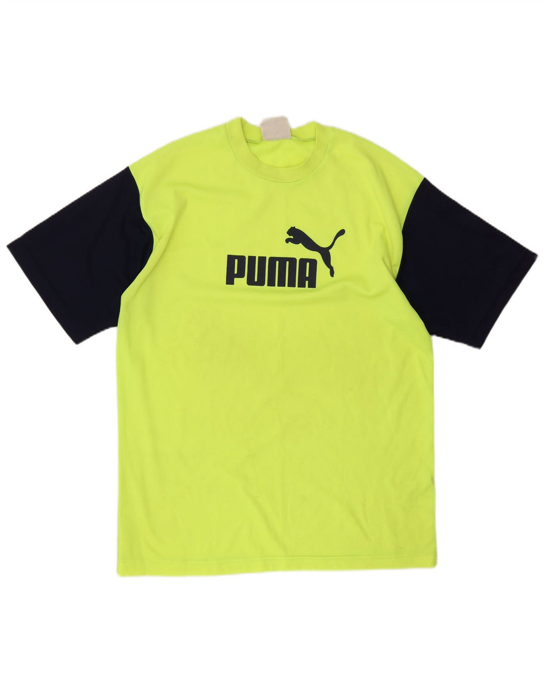 Puma Mens Graphic T-Shirt Top Grande Poliéster Colorblock Amarelo