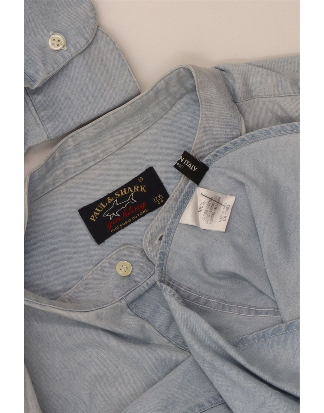Pulôver masculino Paul & Shark tamanho 17 1/2 44 XL algodão azul