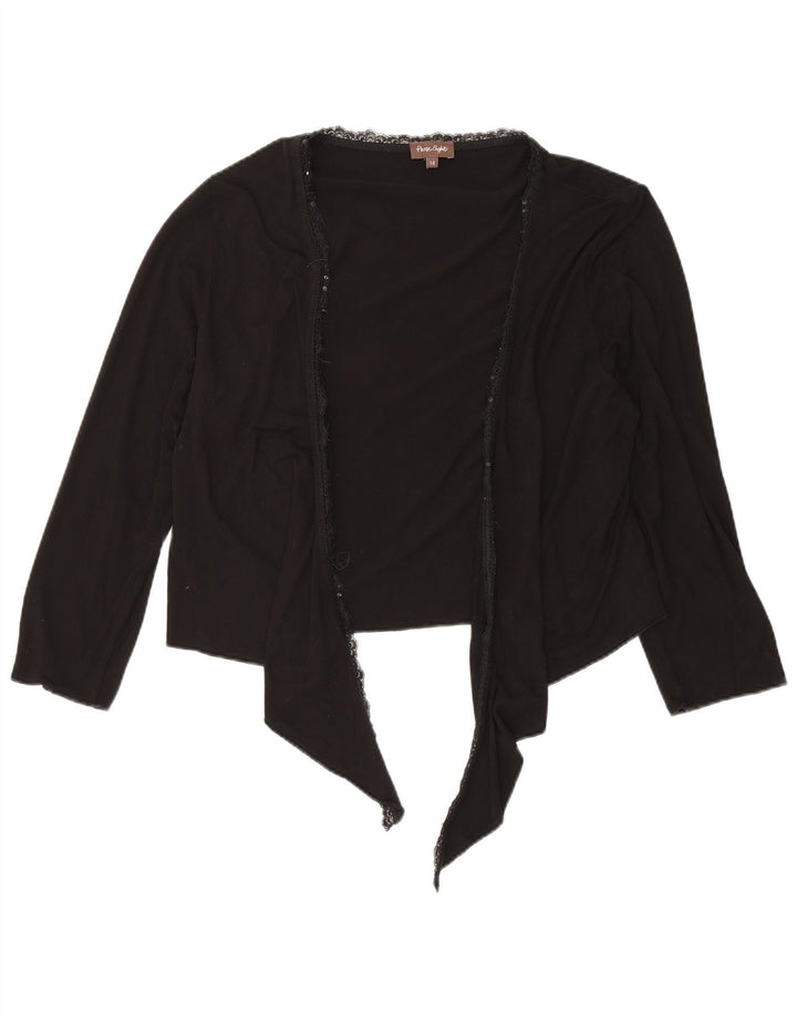 Suéter cardigã feminino Phase Eight com gravata frontal Reino Unido 14 viscose preta média