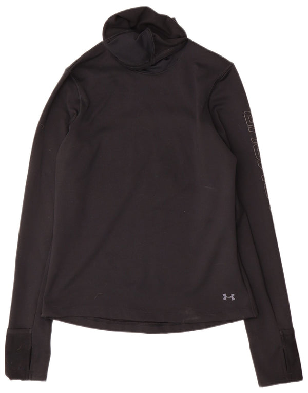 Under Armour feminino Cold Gear Graphic Top manga comprida Reino Unido 10 pequeno preto