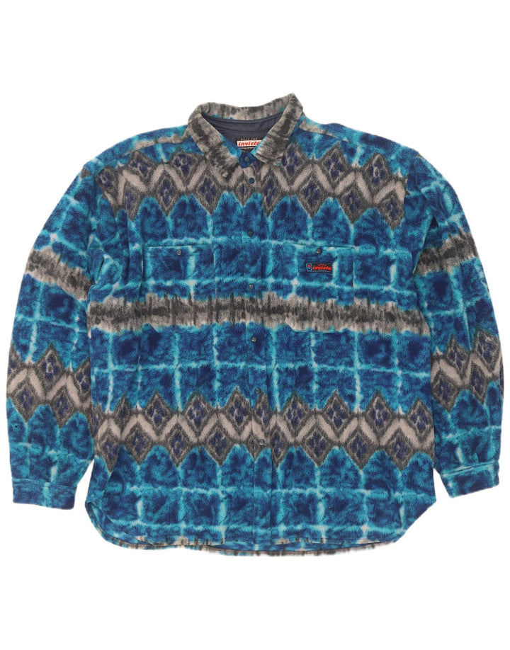 Camisa masculina de lã Invicta XL azul Argyle/poliéster diamante