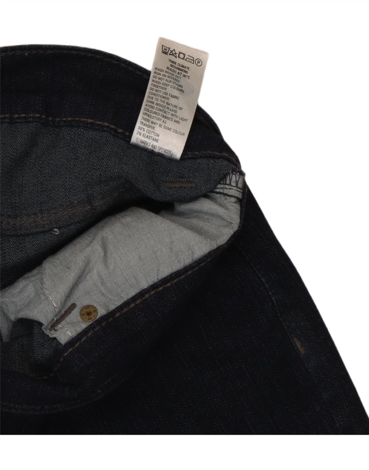 Jeans Marks & Spencer curto bootcut feminino Reino Unido 10 pequeno W27 L28 azul marinho