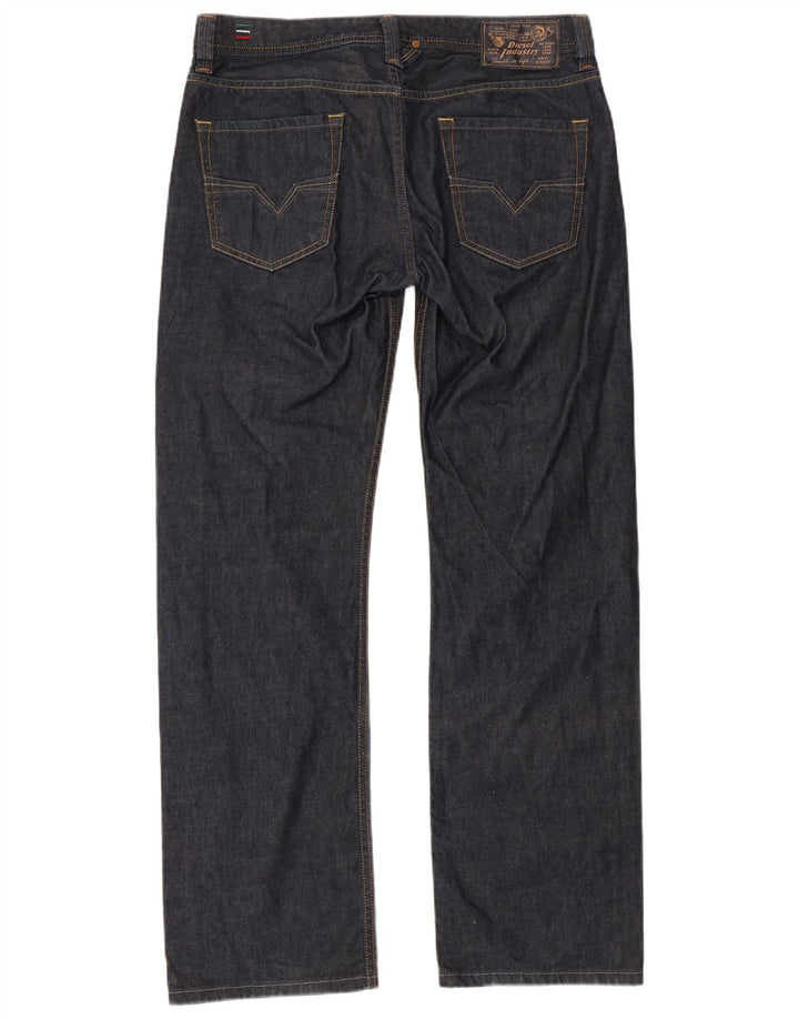 DIESEL Masculino Larkee Regular Fit Jeans Reto W32 L32 Azul Marinho Algodão