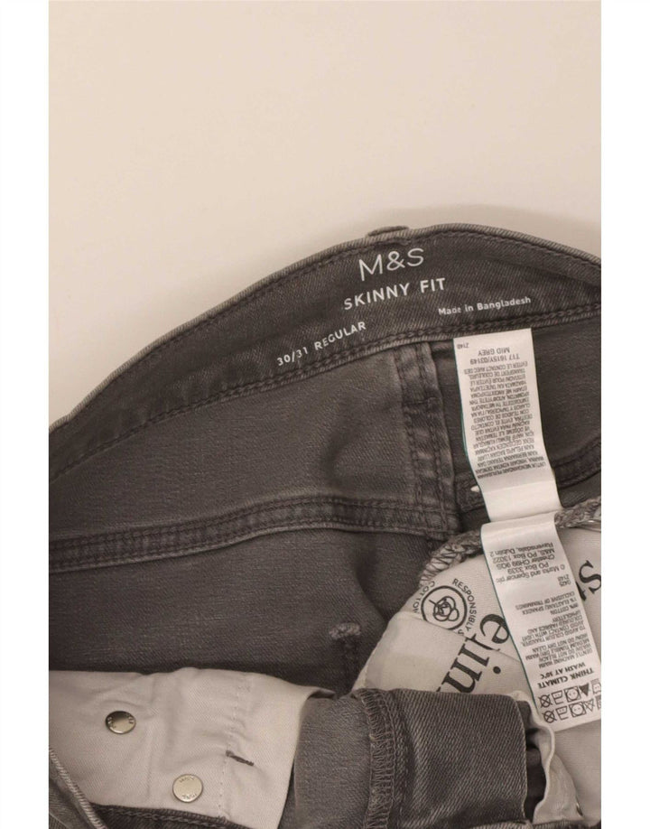 Jeans skinny masculino Marks & Spencer W30 L31 algodão cinza