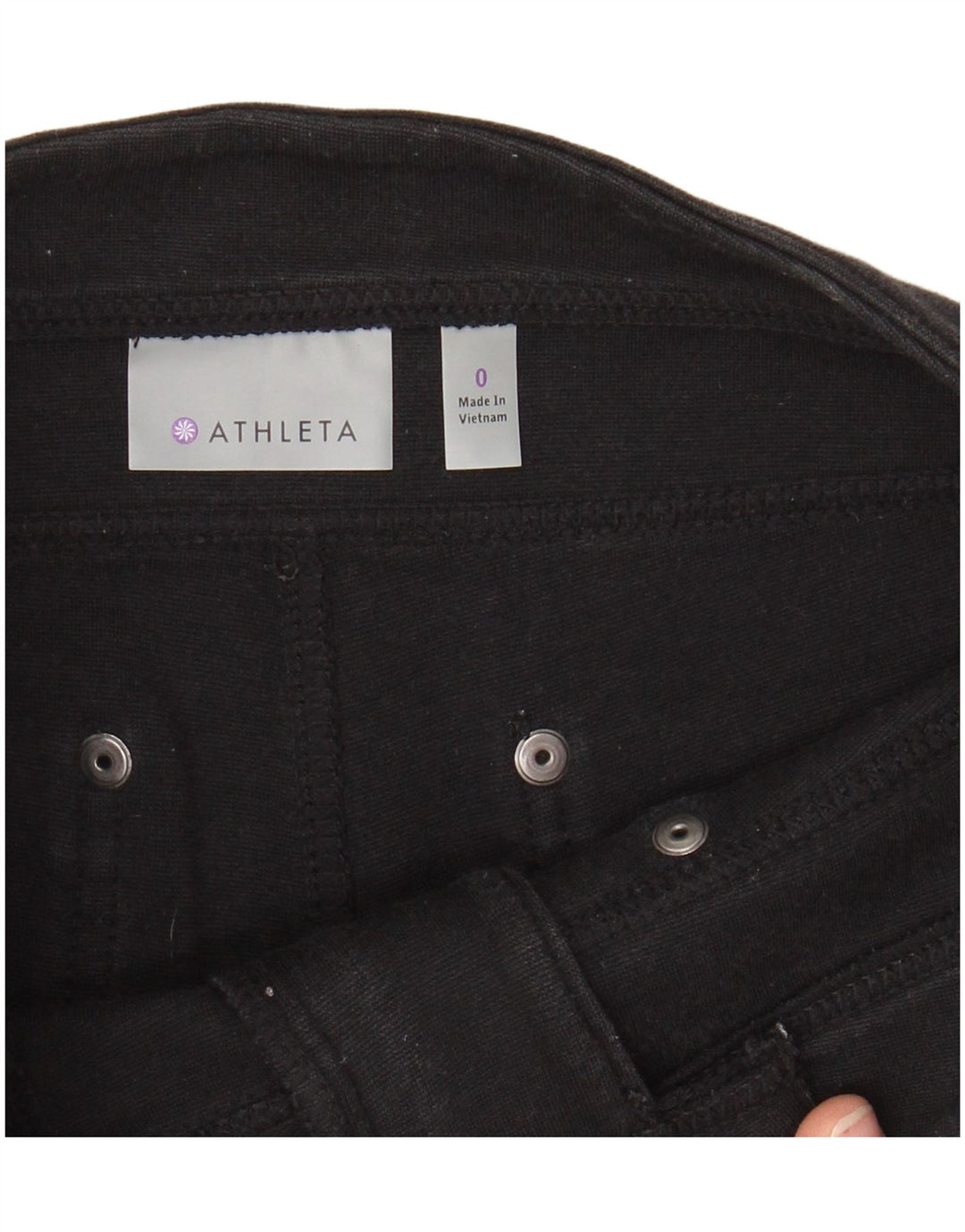 Calça cargo skinny feminina ATHLETA EUA 0 XS W28 L27 algodão preto