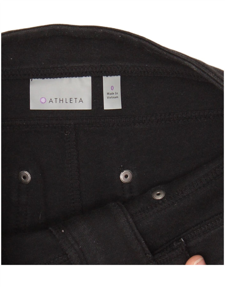 Calça cargo skinny feminina ATHLETA EUA 0 XS W28 L27 algodão preto