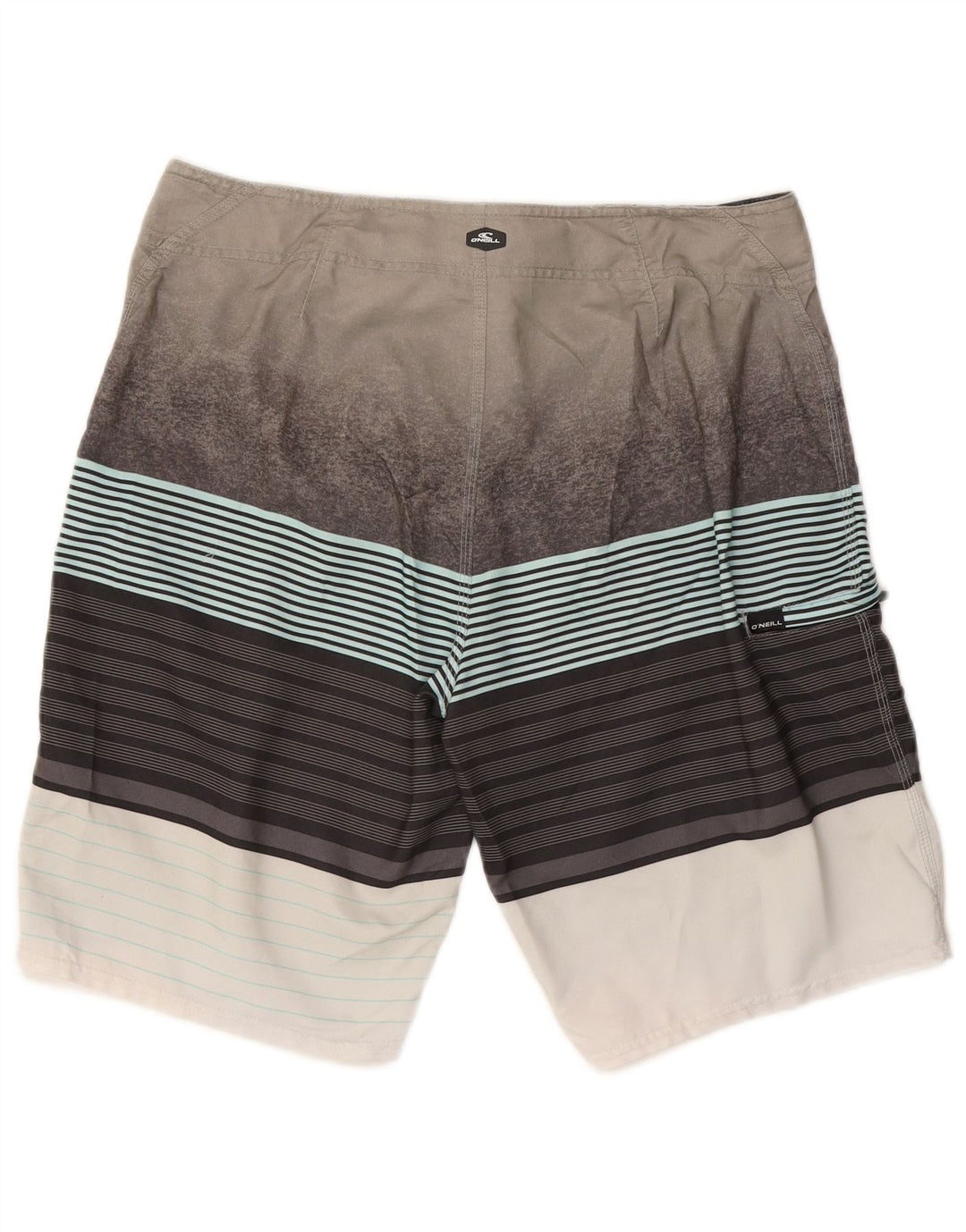 Shorts de natação masculino O'Neill grande praia de poliéster listrado cinza