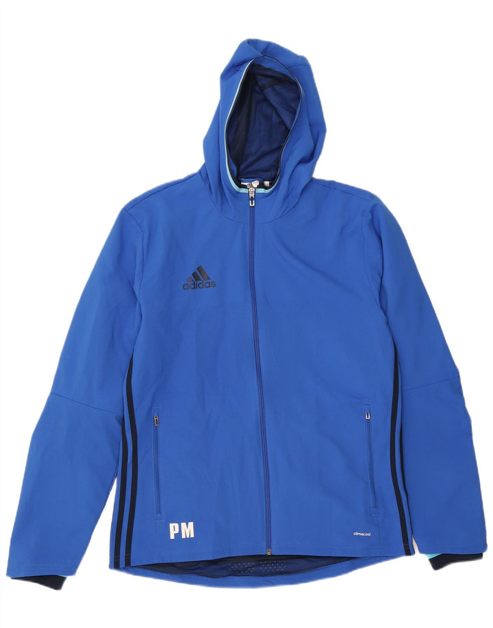 Adidas Mens Graphic Hooded Tracksuit Top Jaqueta Azul Médio Poliéster