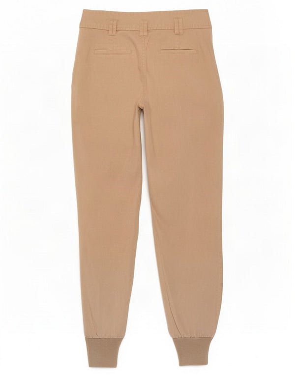 Calça jogger feminina Zara Chino EU 34 2XS W24 L28 algodão bege