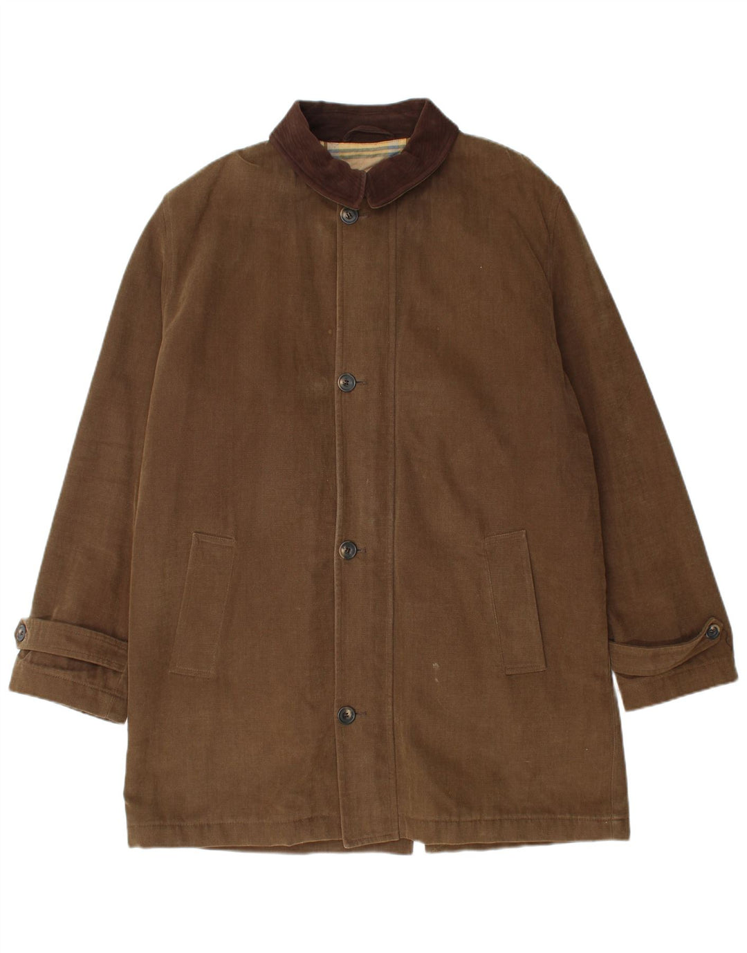Sobretudo masculino Magee UK 42 grande algodão cáqui