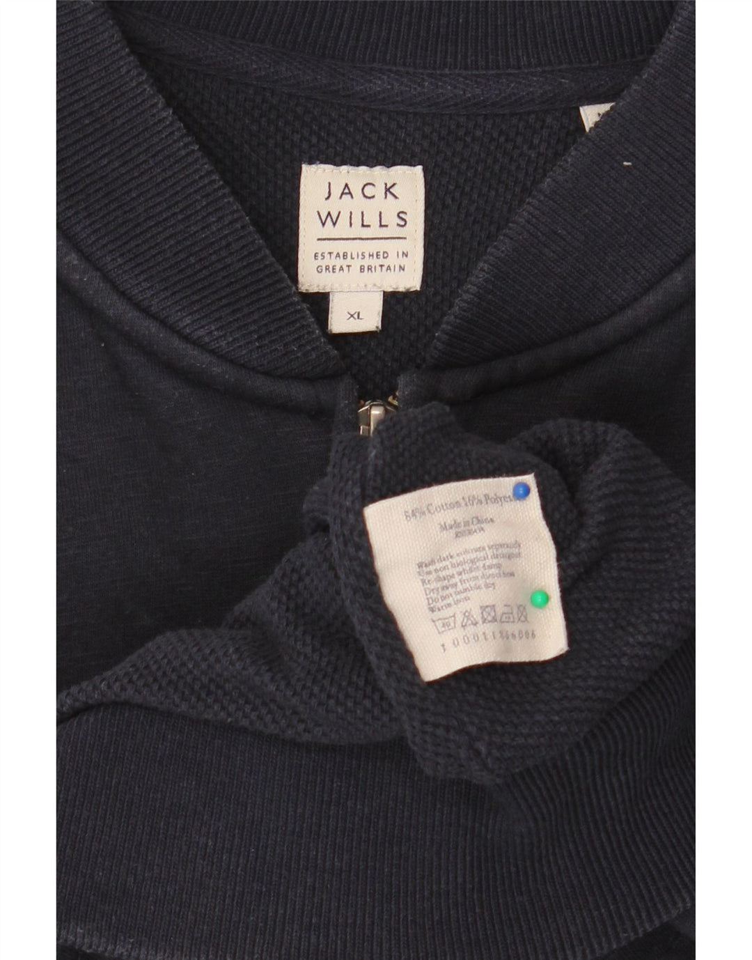 Suéter cardigã feminino JACK WILLS Reino Unido 18 XL azul marinho algodão